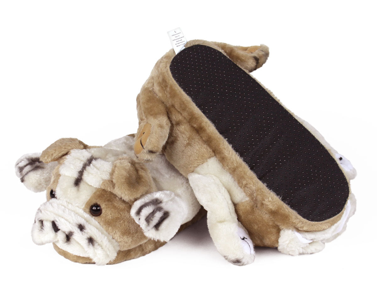 Men's Bulldog Novelty Slippers, Size: 7-12, Brown– Big Bertha Original IE